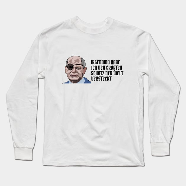 Olaf Scholz Augenklappe Meme Long Sleeve T-Shirt by Deutsche Memes